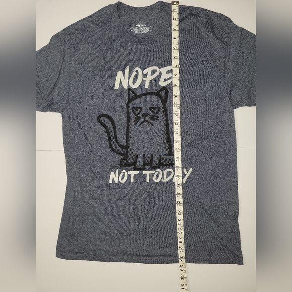 Nope not today cat meme mens short sleeve crewneck blue graphic t shirt - Picture 3 of 5